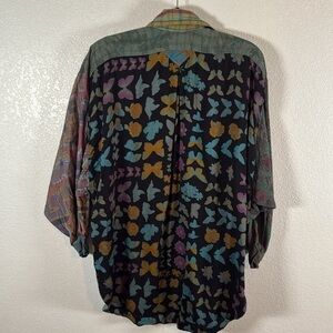 Calamo Made in Italy Patchwork Over-shirt Artsy Lagenlook Size Large